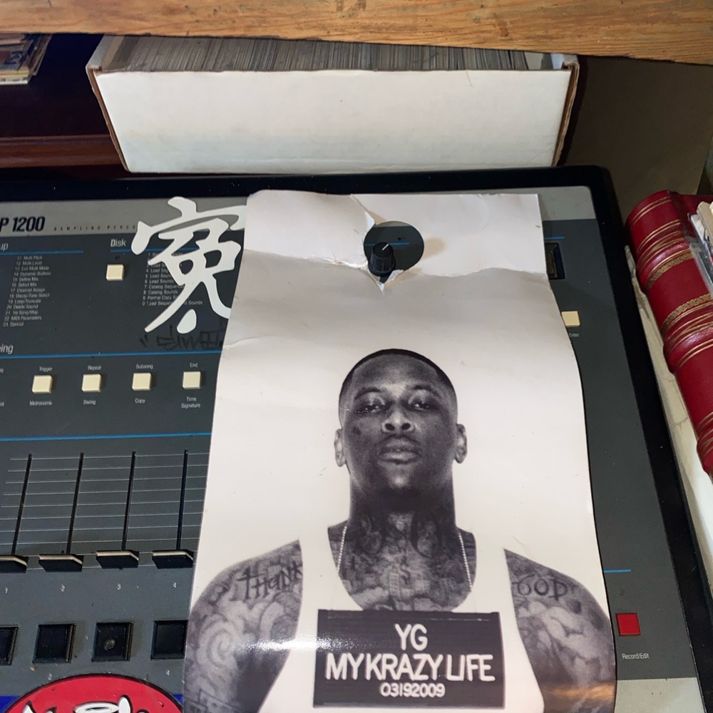 The image is a promotional item for YG's debut album, "My Krazy Life," released